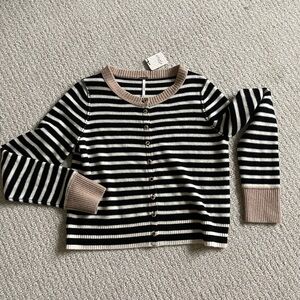 Free People Striped Sweater with Tan Accents